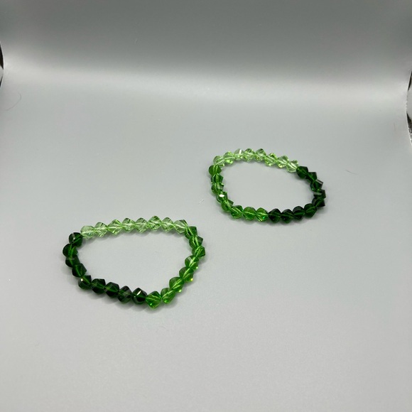 Handmade Jewelry - 🆕 Vibrant Green Beaded Bracelet Duo - HANDMADE #230
